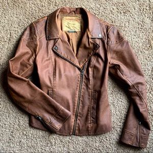 ANTHRO Cartonnier Faux Leather Moto Jacket